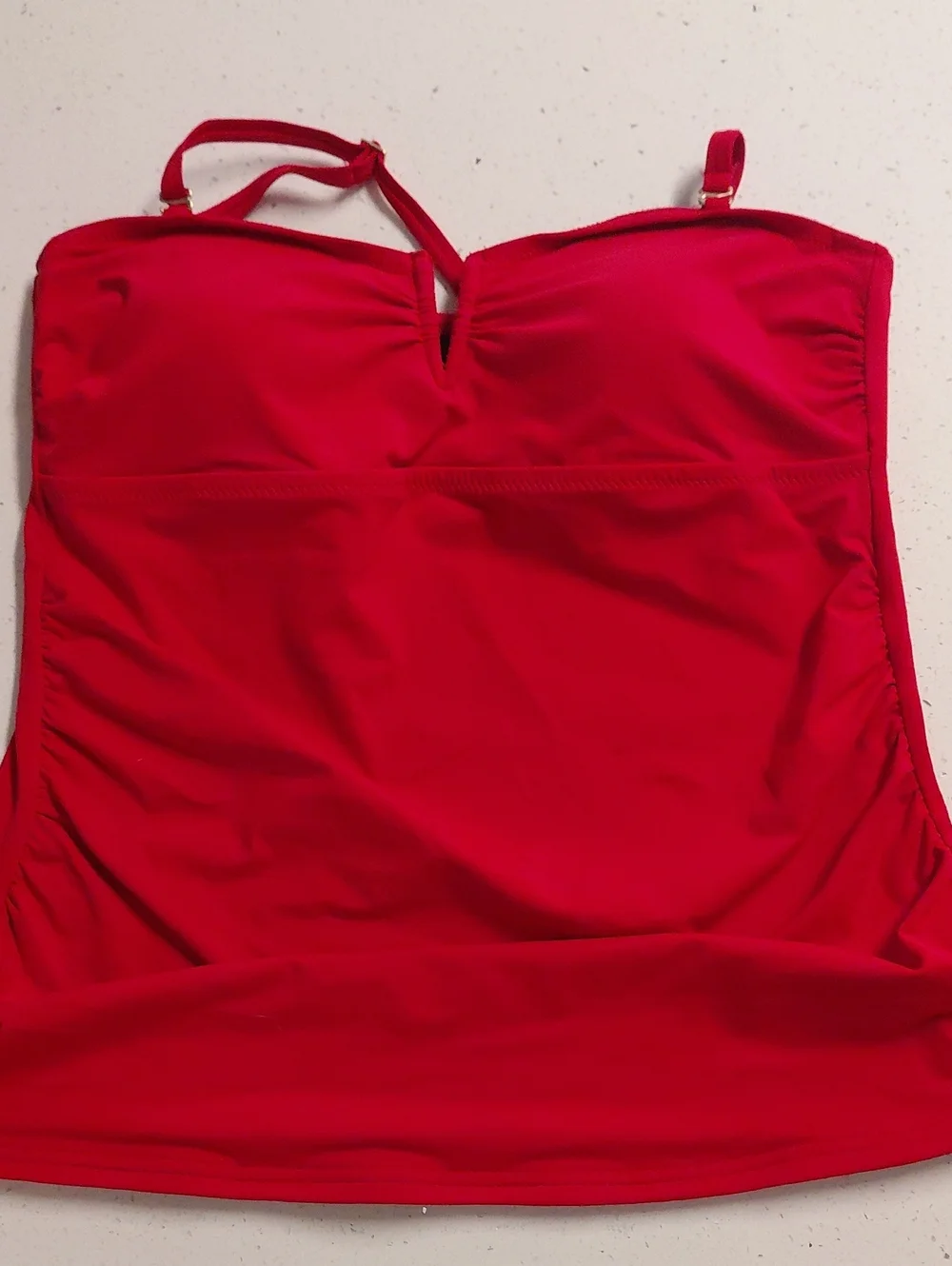 Lands' End Red Strapless Swim Tank